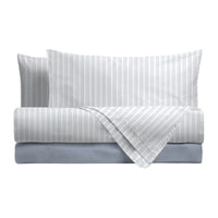 Completo Letto Matrimoniale in Cotone con Stampa - Fantasia Tweed Blue