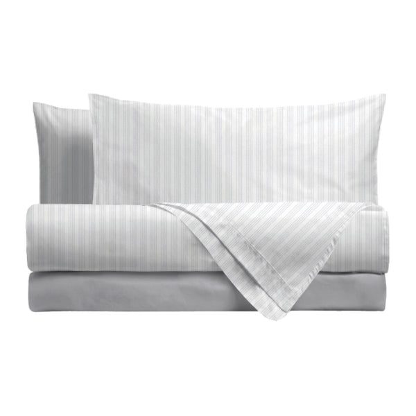 Completo Letto Matrimoniale in Cotone con Stampa - Fantasia Tweed Grey