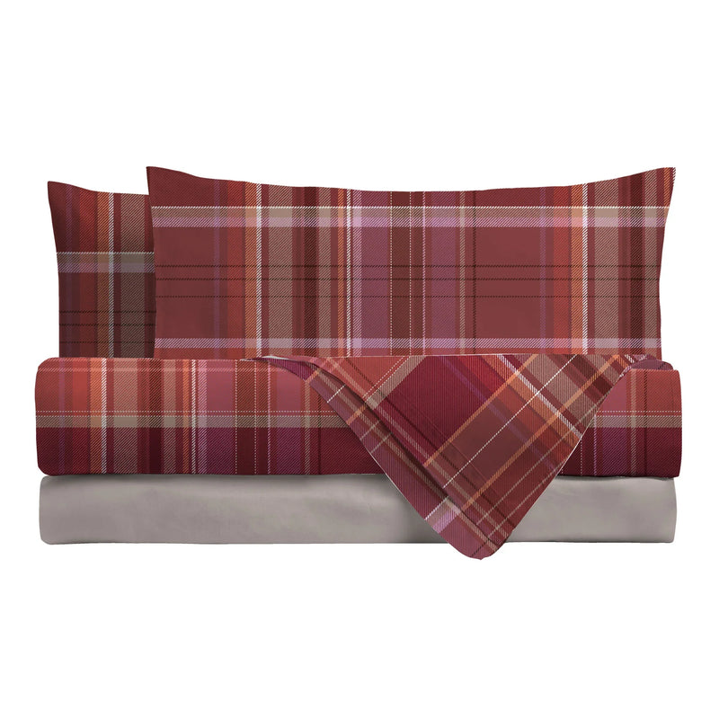Completo Letto Singolo in Cotone con Stampa - Fantasia Whisky Tennessee Purple - Amo La Casa Shop
