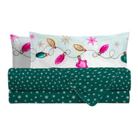THUN® Completo Letto Piazza e Mezza Natale - Fantasia Luci Lights Multicolor