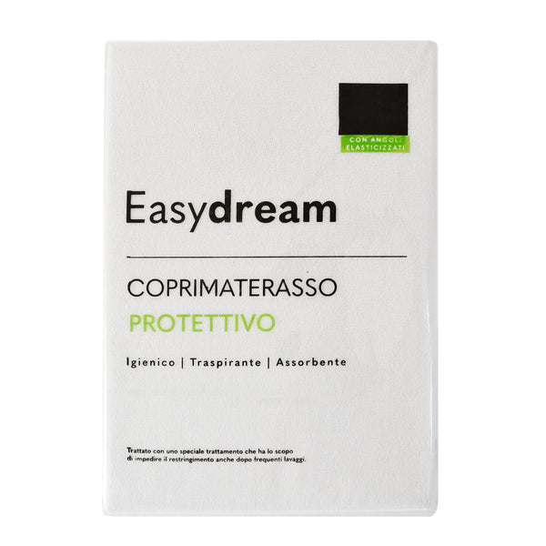 EasyDream Coprimaterasso Singolo 90x200 Protettivo in Spugna Tinta Unita Optical White - Amo La Casa Shop