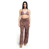 Pantaloni Donna Wilde for Leopard Lunga Dua Marrone - Amo La Casa Shop