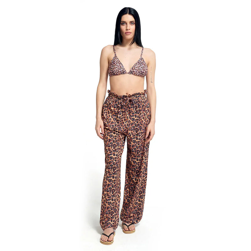 Pantaloni Donna Wilde for Leopard Lunga Dua Marrone - Amo La Casa Shop