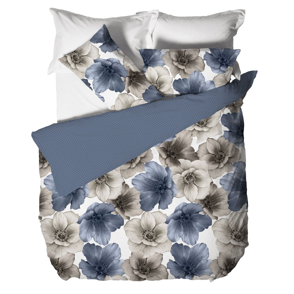 Parure Copripiumino Stampato Moscato Matrimoniale Thelma Blue - Amo La Casa Shop