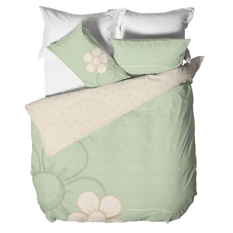 THUN® Parure Copripiumino Matrimoniale Iconic Elegance Daisy Green - Amo La Casa Shop