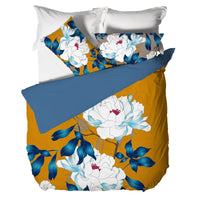 Parure Copripiumino Matrimoniale in Cotone con Stampa Digitale - Fantasia Peony Multicolor - Amo La Casa Shop