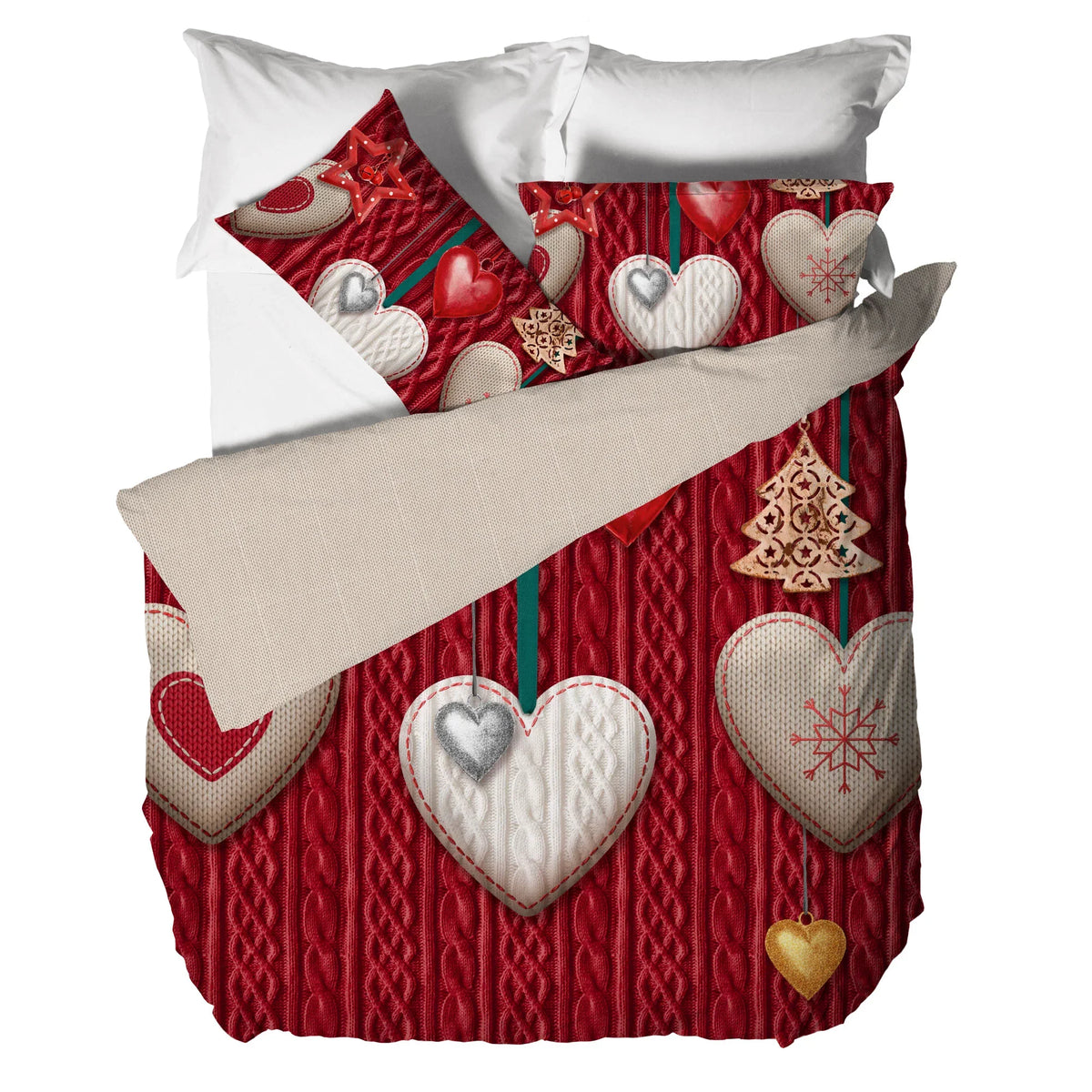 Parure Copripiumino Matrimoniale con Stampa Digitale - Fantasia Alpine Aura Sharline Red