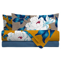 Parure Copripiumino Matrimoniale in Cotone con Stampa Digitale - Fantasia Peony Multicolor - Amo La Casa Shop