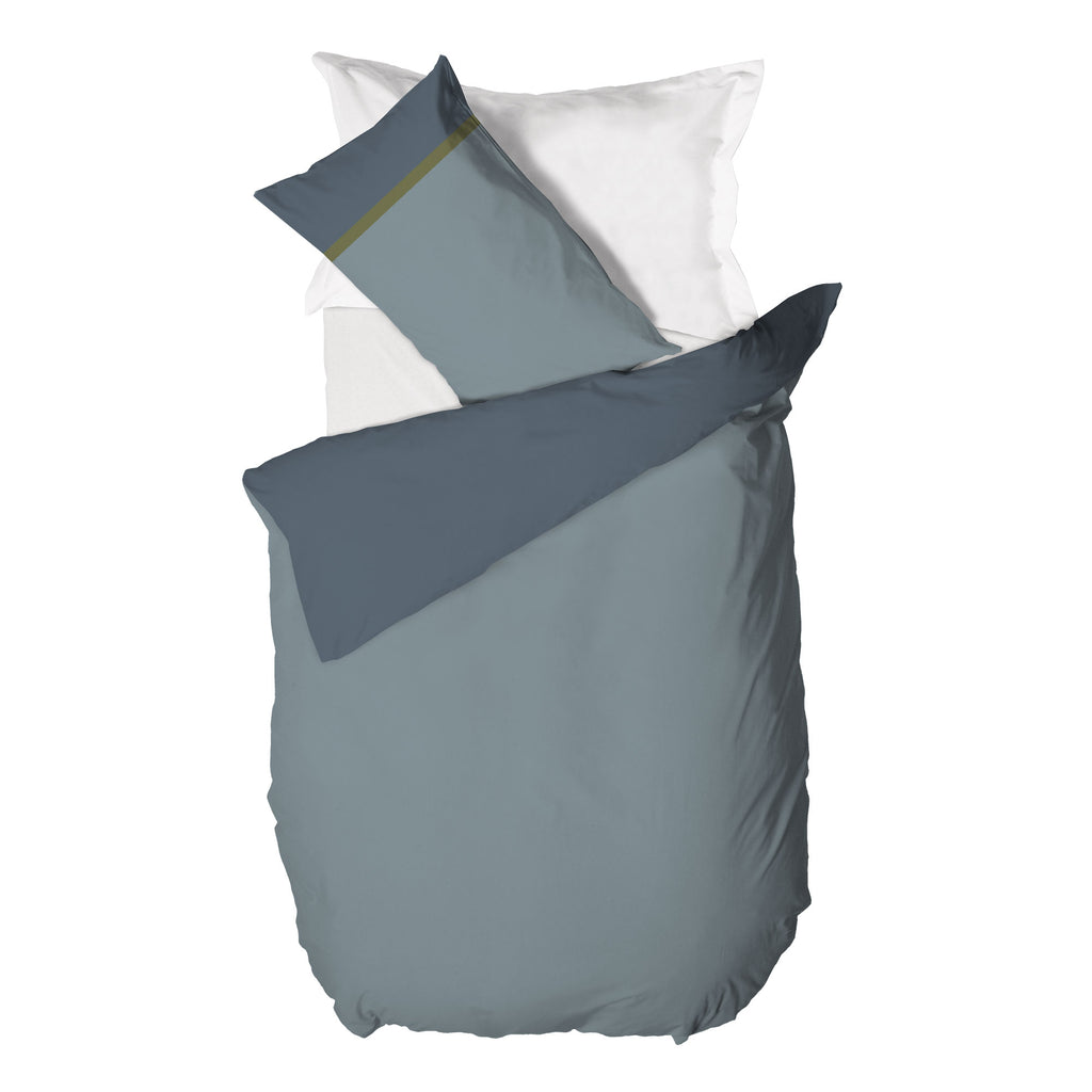 Parure Copripiumino Singolo in Cotone con Stampa - Fantasia Tricolore Absinthe Dusty Teal - Amo La Casa Shop