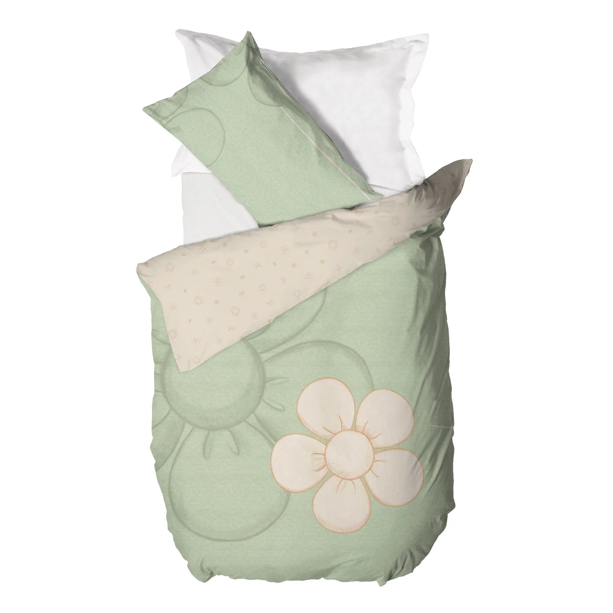 THUN® Parure Copripiumino Piazza e Mezza Iconic Elegance Daisy Green - Amo La Casa Shop