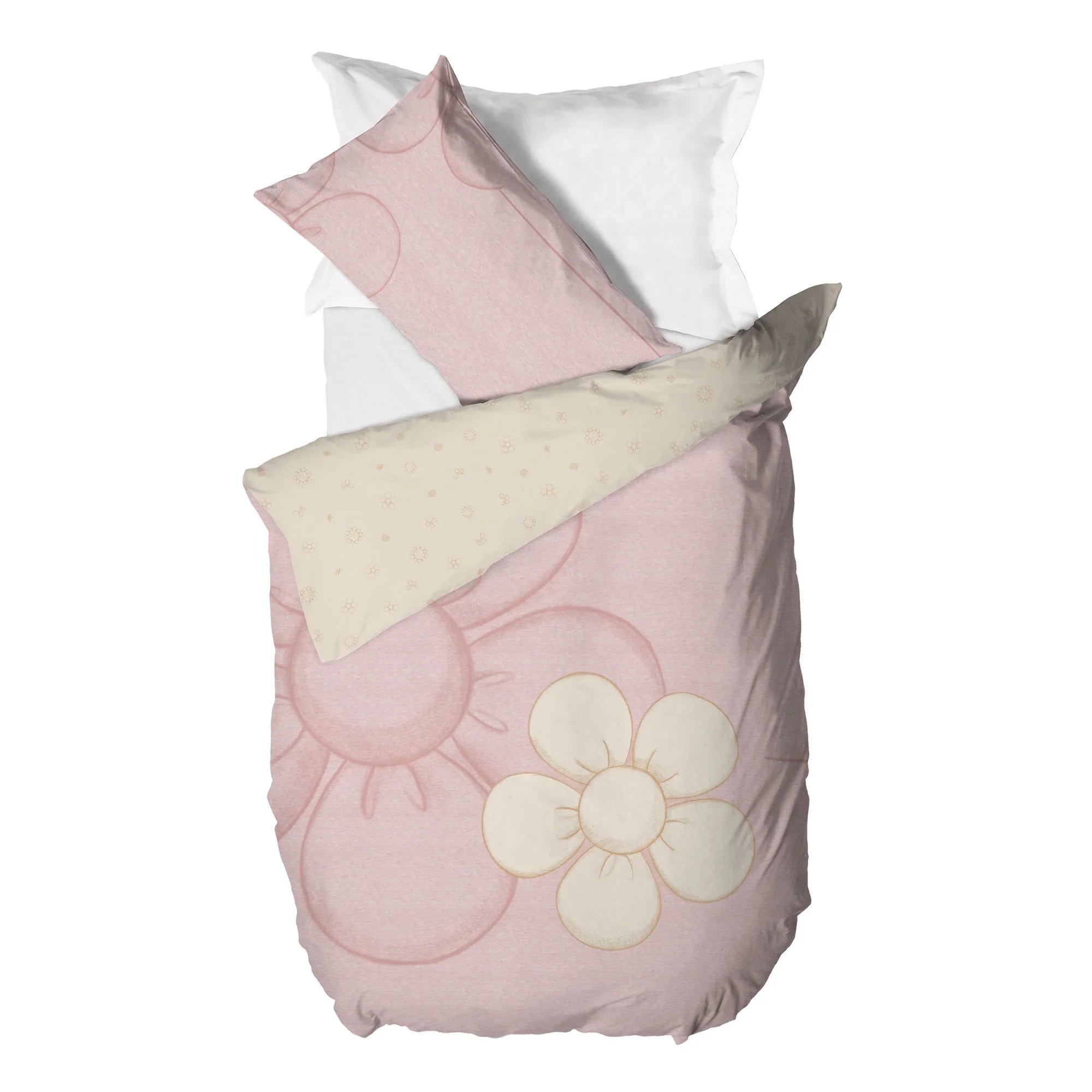 THUN® Parure Copripiumino Piazza e Mezza in Cotone Iconic Elegance Daisy Pink - Amo La Casa Shop