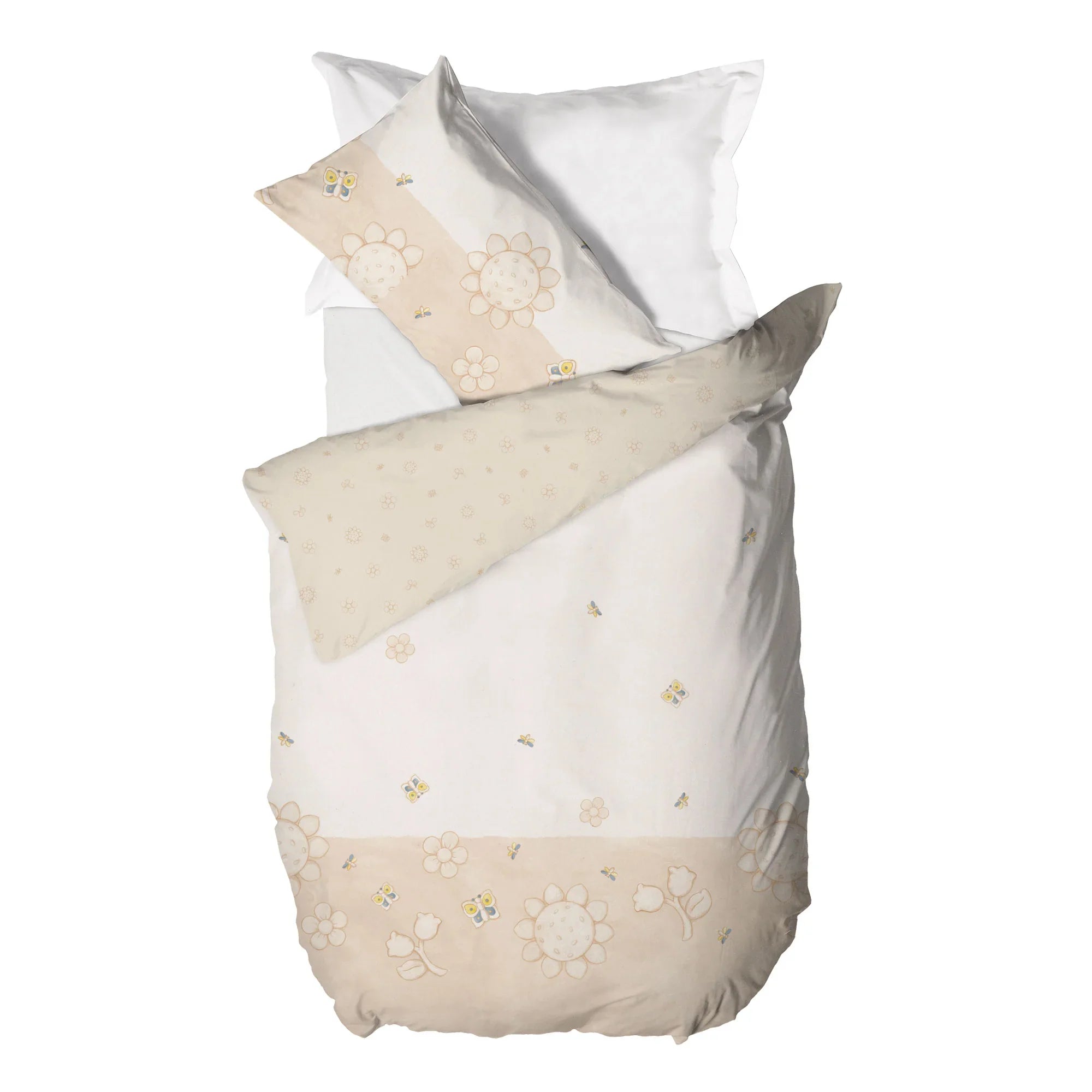 THUN® Parure Copripiumino Piazza e Mezza in Cotone Elegance Beige - Amo La Casa Shop