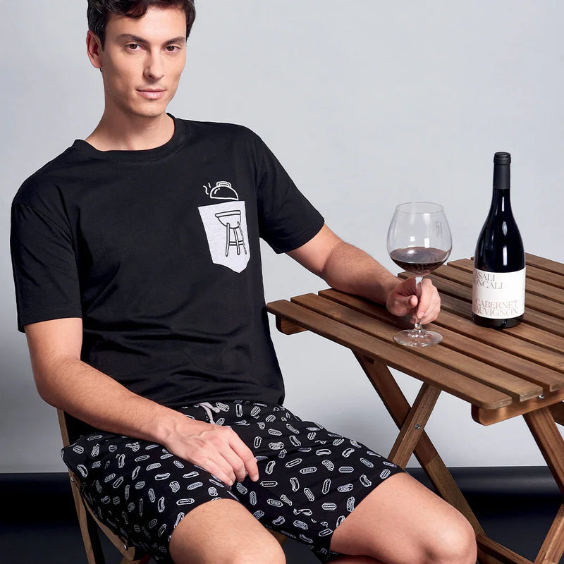 Pigiama da Uomo Gianny BBQ Addicted Nero - Amo La Casa Shop