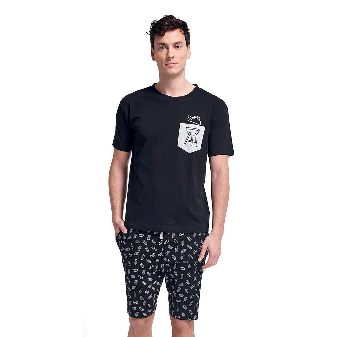 Pigiama da Uomo Gianny BBQ Addicted Nero - Amo La Casa Shop