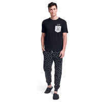 Pigiama Lungo da Uomo BBQ Addicted Zaky Nero - Amo La Casa Shop