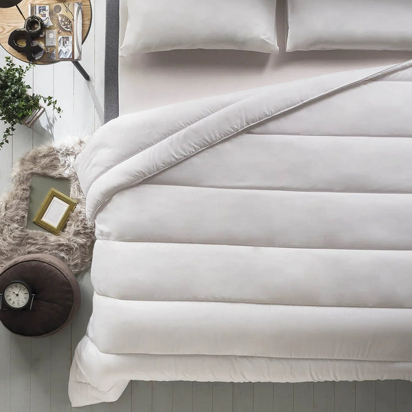 Piumino Anallergico Basic Sistema Letto Essence Matrimoniale 250x200 Tinta Unita White - Amo La Casa Shop