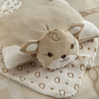 THUN® Cuscino Peluche Cerbiatto e Plaid Baby Standard Fawn Beige - Amo La Casa Shop
