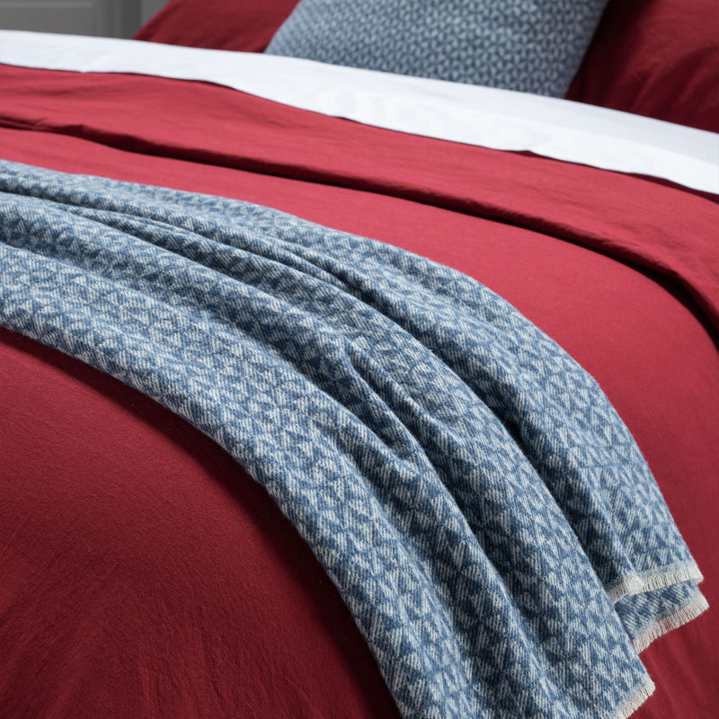 Tuscan Cottage Plaid Garfagnana con Briglia 130x180 Indigo Blue