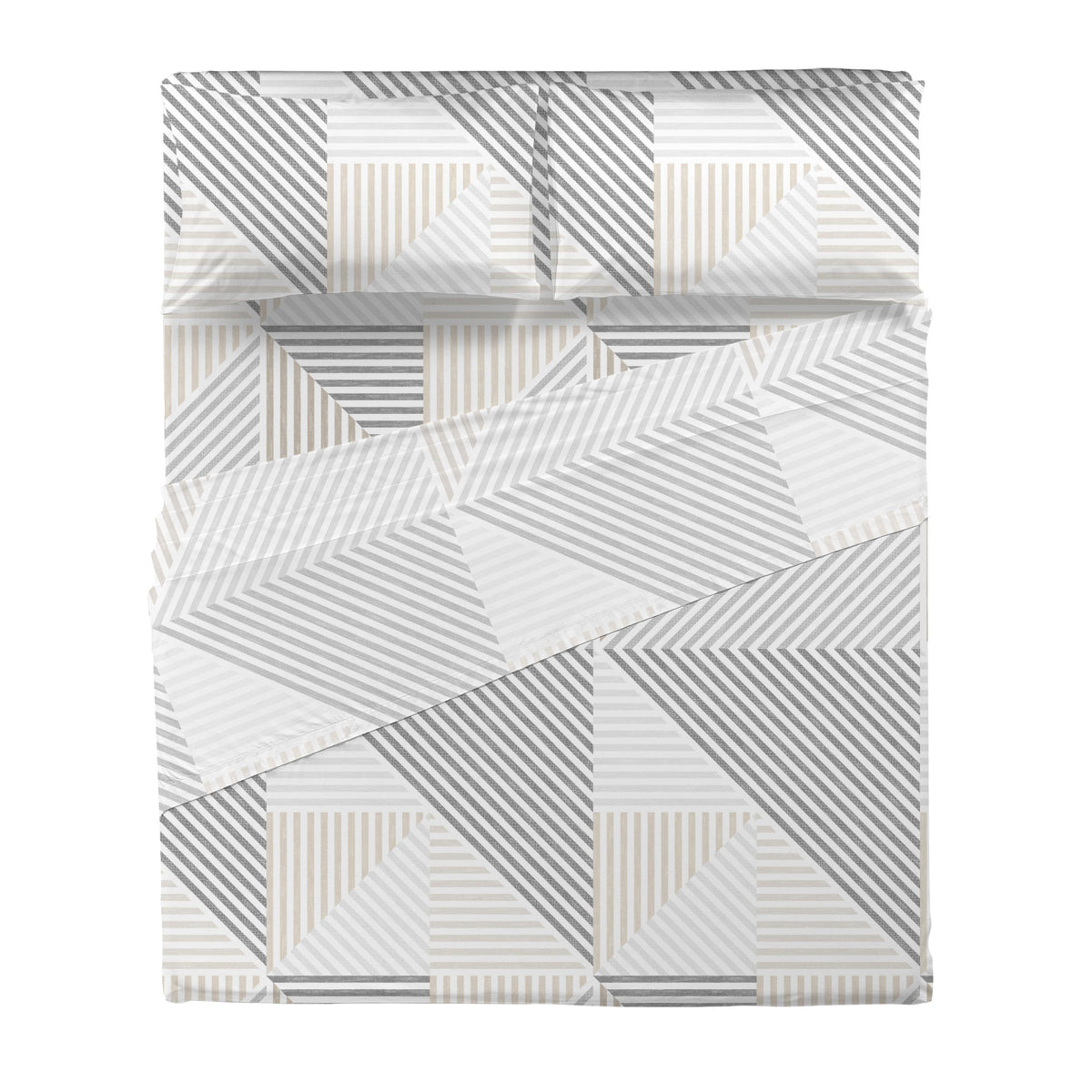 Completo Letto Matrimoniale Softy Yarn con Stampa - Fantasia Ramsey Grey