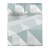 Completo Letto Matrimoniale Softy Yarn con Stampa - Fantasia Ramsey Teal