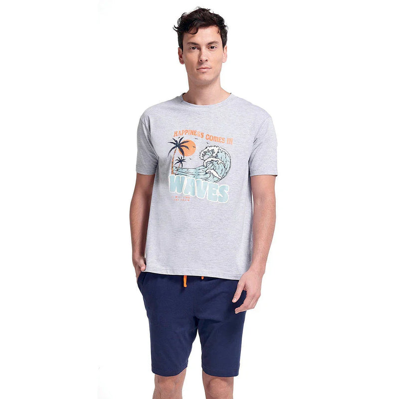 Pigiama da Uomo Corto Surf Rider Duke Grigio - Amo La Casa Shop