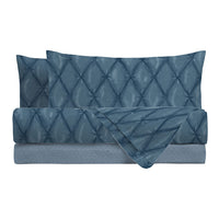 THUN® Completo Letto Piazza e Mezza Plume Blue - Fantasia Rombo Diamond Blue