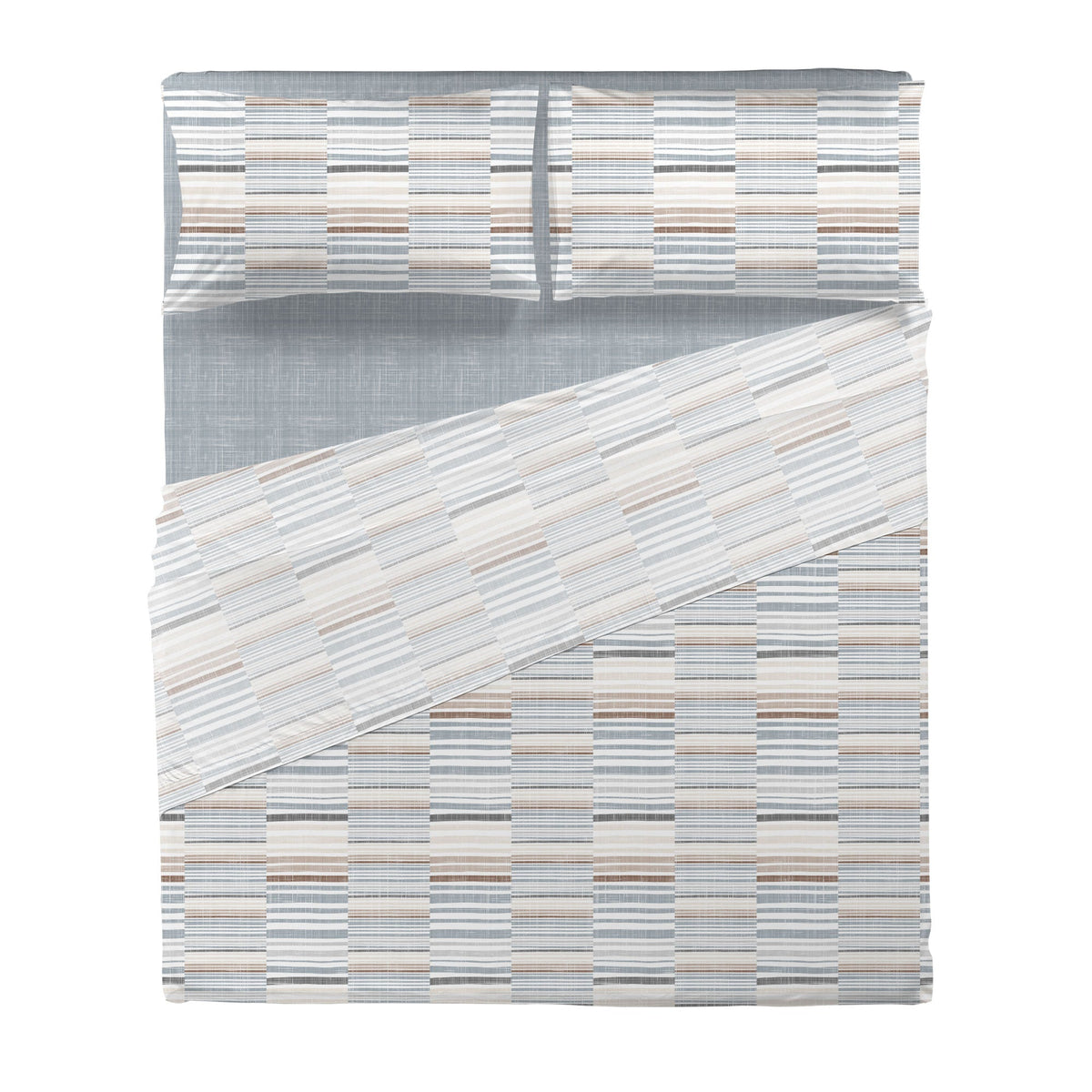 Di Maestro Completo Letto Stampato  Matrimoniale Ruben Light Blue