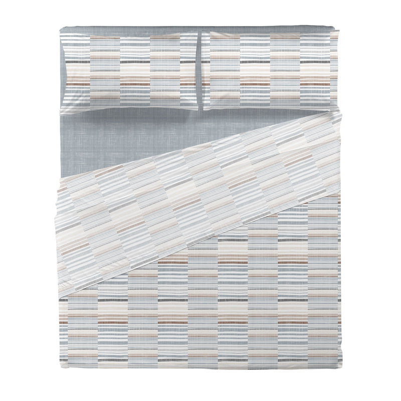 Di Maestro Completo Letto Stampato  Matrimoniale Ruben Light Blue