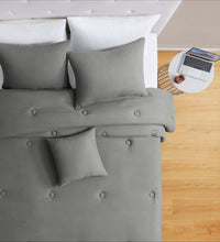 Set 4 Pezzi Letto Trapunta Matrimoniale Cuscino Federe Atelier Tinta Unita Pearl