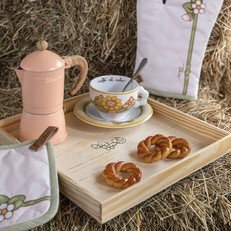 THUN® Set Vassoio con Guantone Grembiule e Presina Country Bloom Beige - Amo La Casa Shop