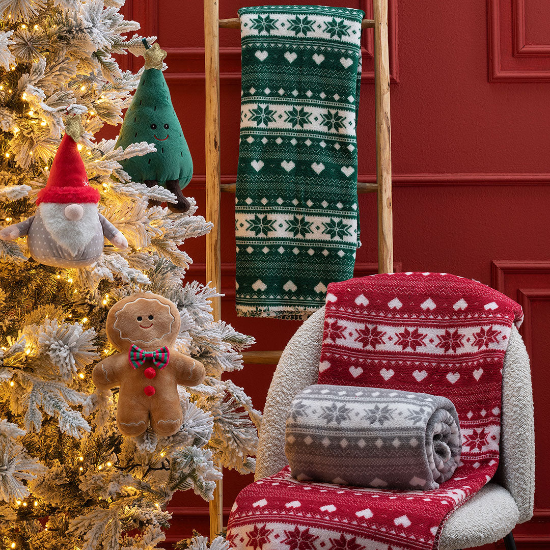 Set Coperta + Decorazione Jolly Gift 120x160 cm Tree Green