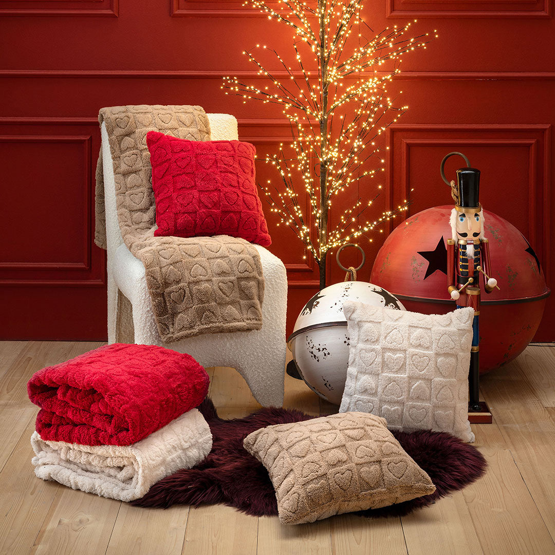 Coperta Lovely Reindeer 250x200 cm Heart Red