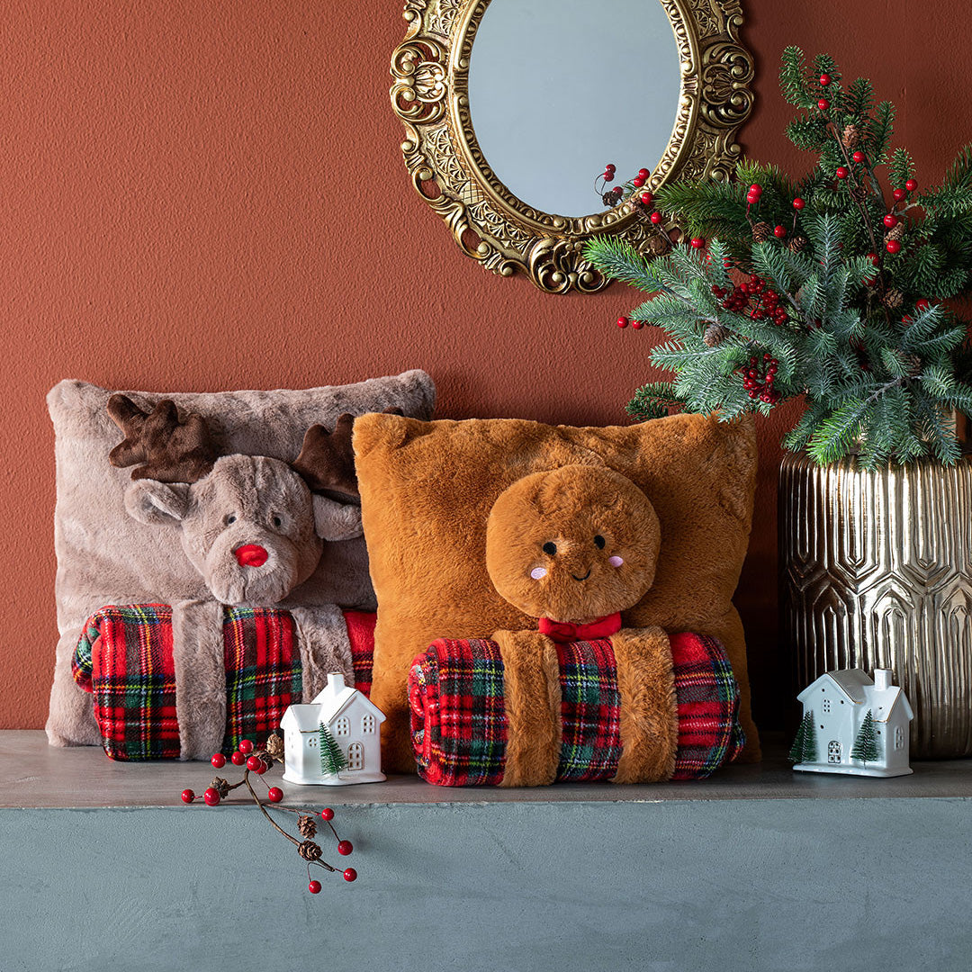Kissen mit Decke Jolly Gift 120x160 cm Lebkuchenkeks