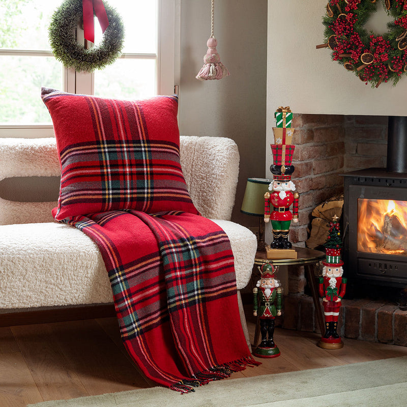 Tuscan Cottage Cuscino Casentino 60x60  Check Red