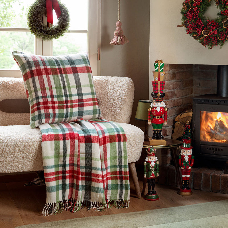 Tuscan Cottage Plaid con Briglia Casentino 130x180  Check Ivory