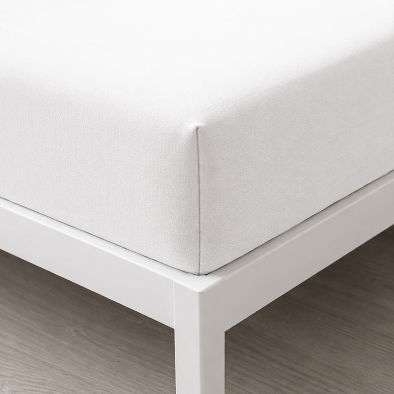 Lenzuolo Sotto con Angoli Singolo in Cotone Tinta Unita Bianco