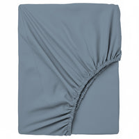 Happidea Lenzuolo Sotto con Angoli Matrimoniale in Cotone Azzurro Tinta Unita Polvere