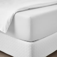 Happidea Lenzuolo Sotto con Angoli Piazza e Mezza in Cotone Tinta Unita White