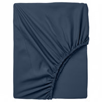 Happidea Lenzuolo Sotto con Angoli Matrimoniale in Cotone Tinta Unita Blu Profondo