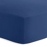 Lenzuolo Sotto Con Angoli Piazza e Mezza in Cotone Tinta Unita Blue Royal - Amo La Casa Shop