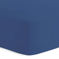 Lenzuolo Sotto con Angoli Singolo in Cotone Tinta Unita Blue Royal - Amo La Casa Shop