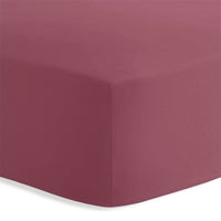 Lenzuolo Sotto con Angoli Piazza e Mezza in Cotone Tinta Unita Burgundy - Amo La Casa Shop