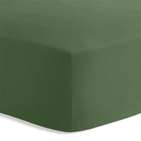 Lenzuolo Sotto Con Angoli Matrimoniale in Cotone Tinta Unita Green - Amo La Casa Shop