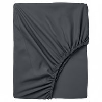 Happidea Lenzuolo Sotto con Angoli Singolo in Cotone Tinta Unita Grafite