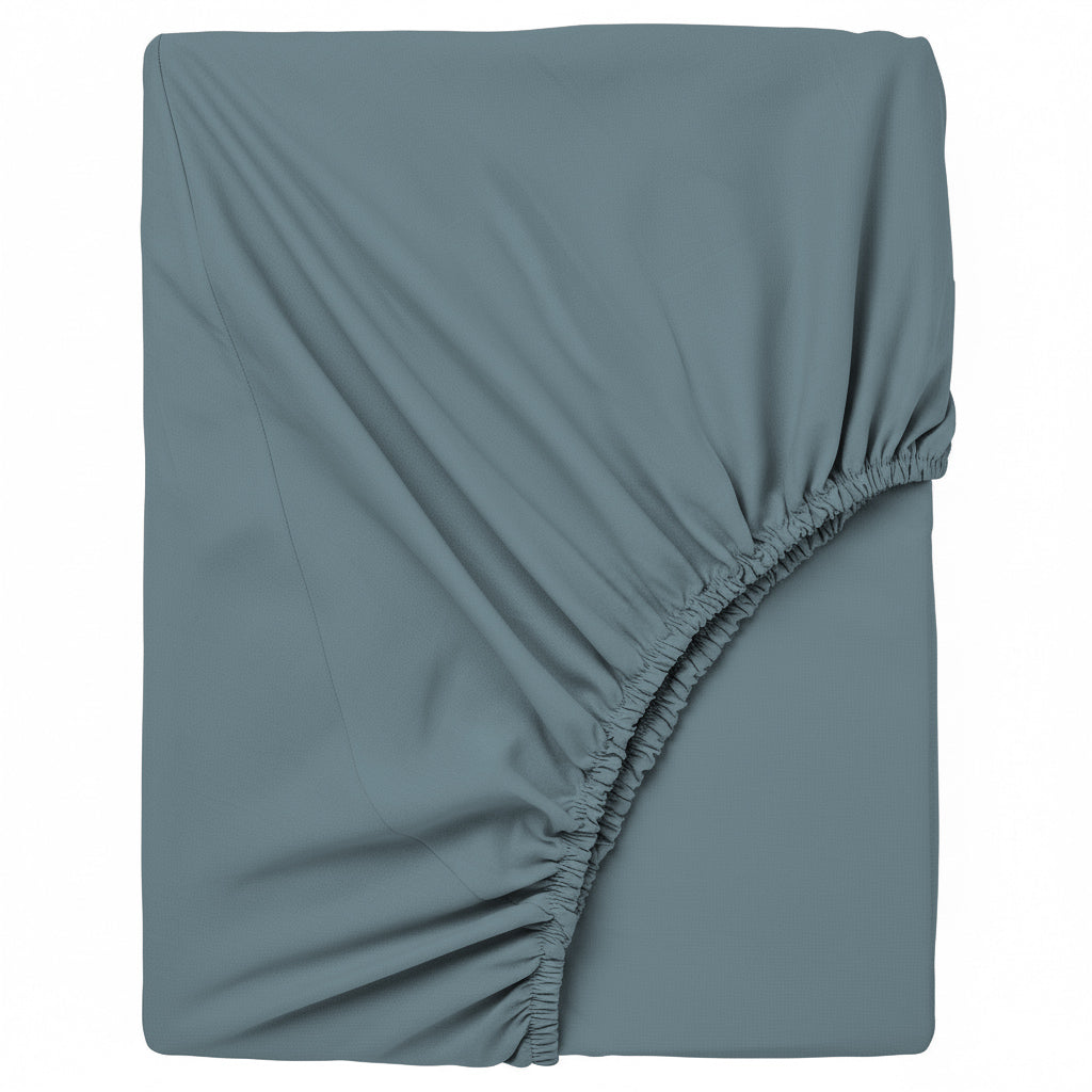 Happidea Lenzuolo Sotto con Angoli Matrimoniale in Cotone Tinta Unita Laguna