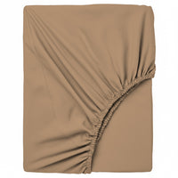 Happidea Lenzuolo Sotto con Angoli Matrimoniale in Cotone Tinta Unita Ochre