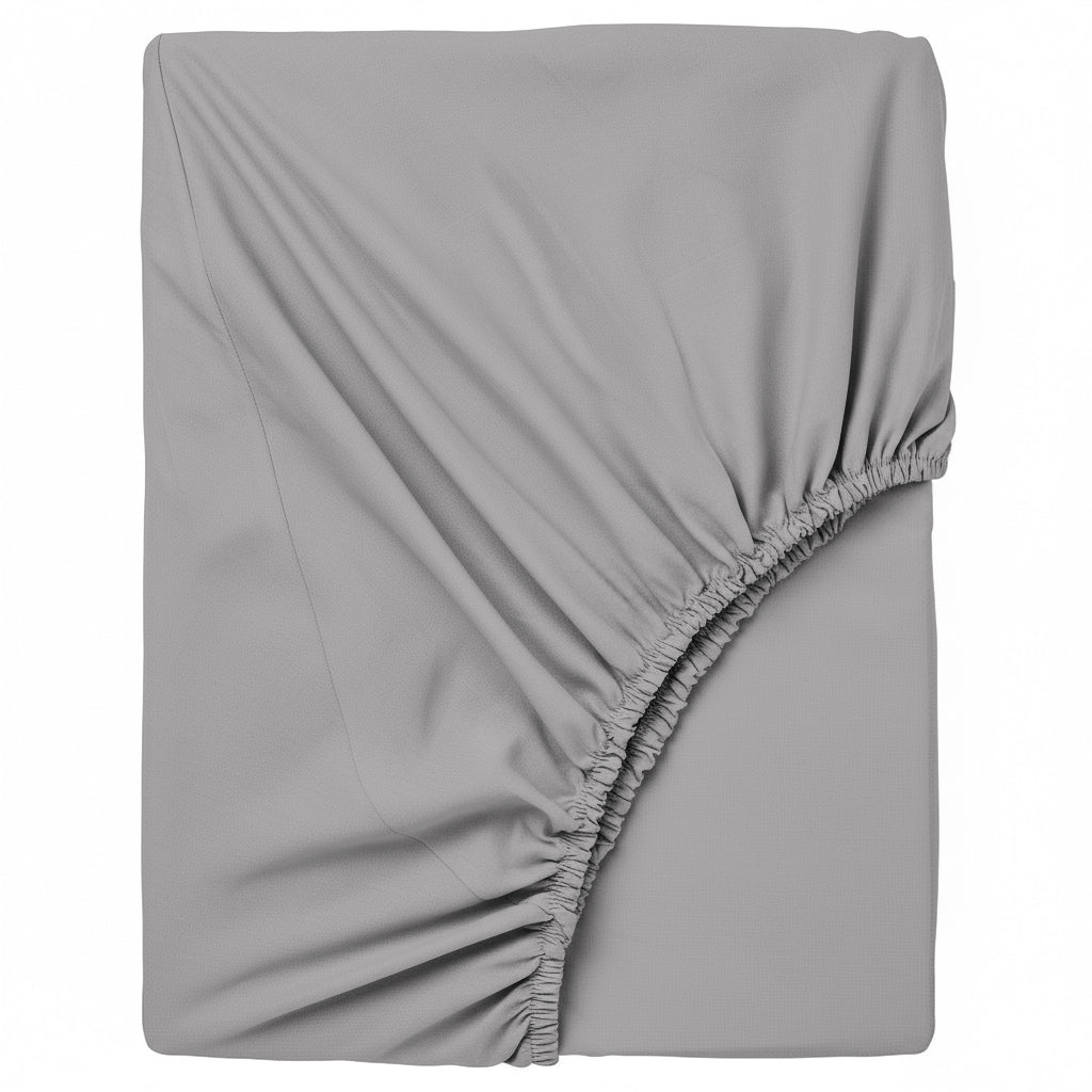 Happidea Lenzuolo Sotto con Angoli Piazza e Mezza in Cotone Tinta Unita Pearl