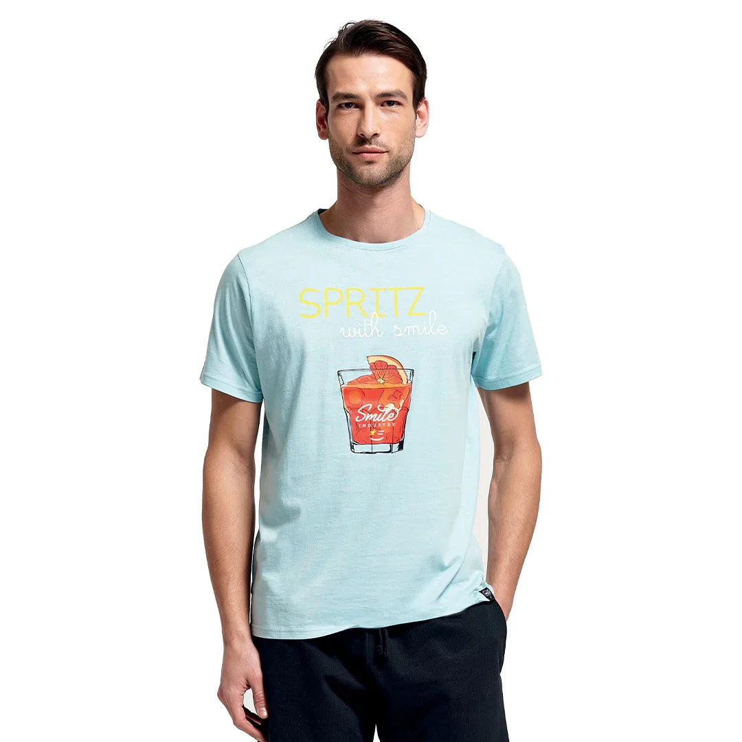 T-Shirt Uomo Spritz Hour Carter Azzurro - Amo La Casa Shop