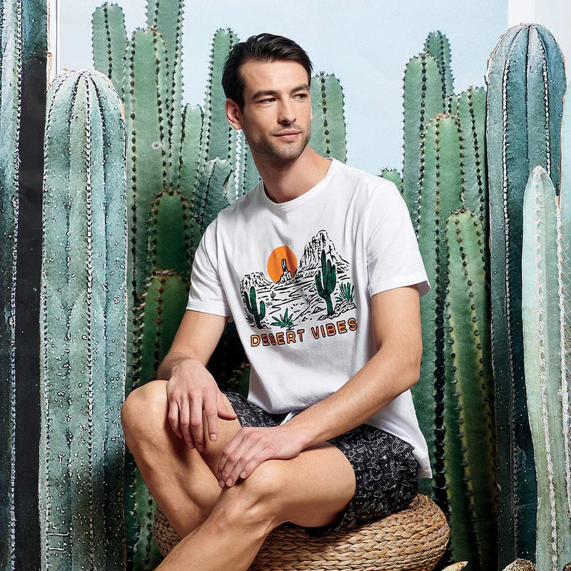 T Shirt da Uomo Desert Vibes Offman Bianco - Amo La Casa Shop