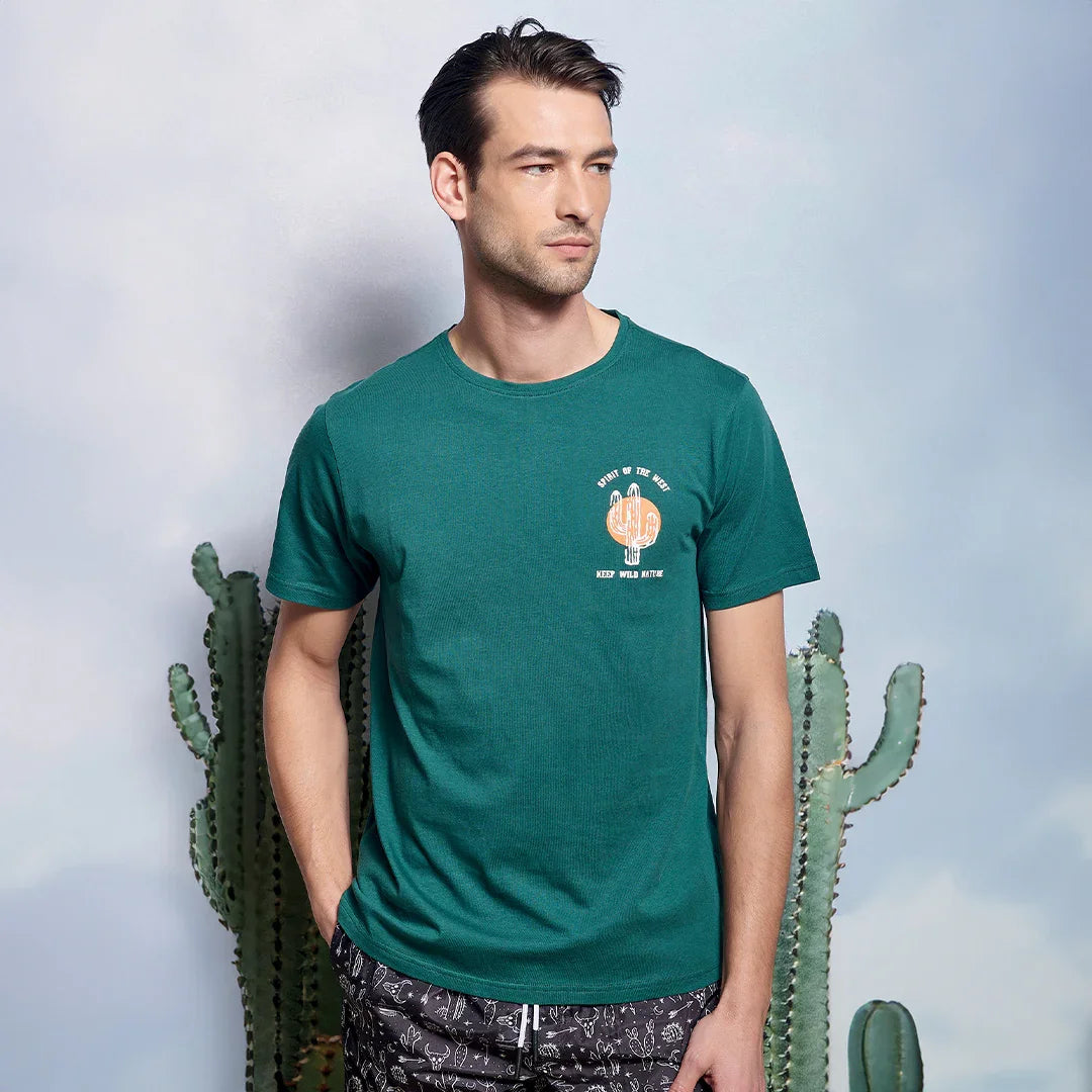 T Shirt da Uomo Desert Vibes Offman Verde - Amo La Casa Shop